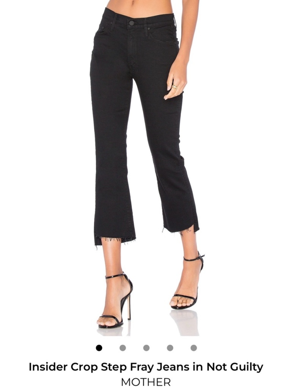 MOTHER Not Guilty Insider Crop Step Fray Jeans - Black